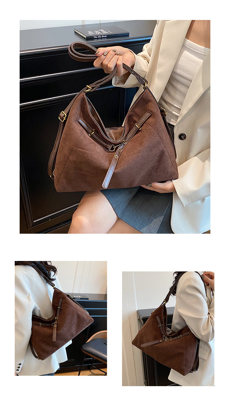 Vintage Slouchy Suede Hobo Bag | Soft Large Capacity Shoulder Tote
