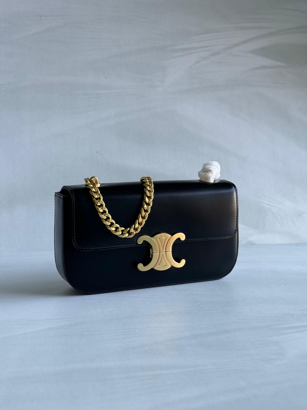 Luxury Triomphe Gold-Chain Genuine Leather Flap Bag