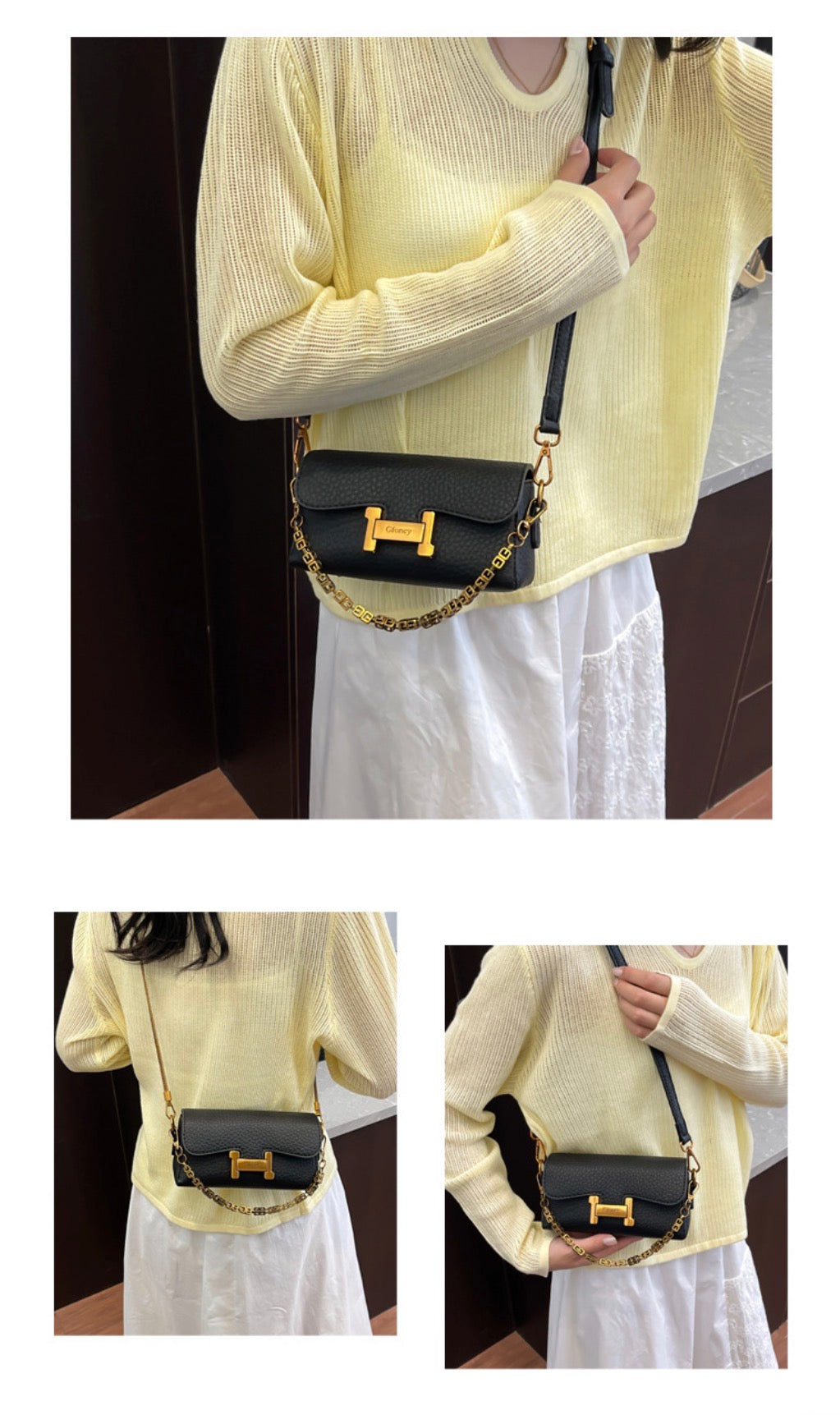 The Gfoncy Textured Geometric Shoulder Bag