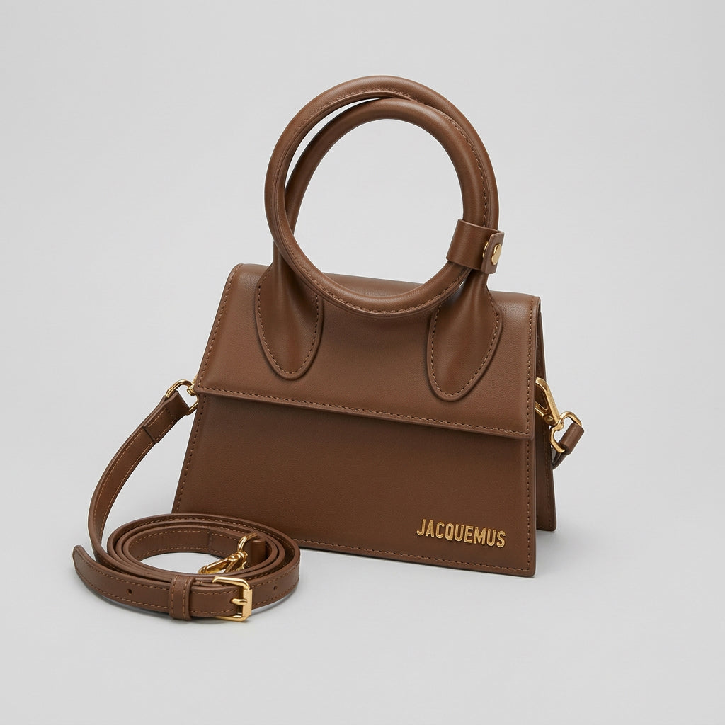 Architectural Top-Handle Flap Bag