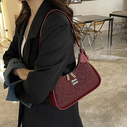 Chic Leopard Print Crescent Hobo Bag with Dual Straps