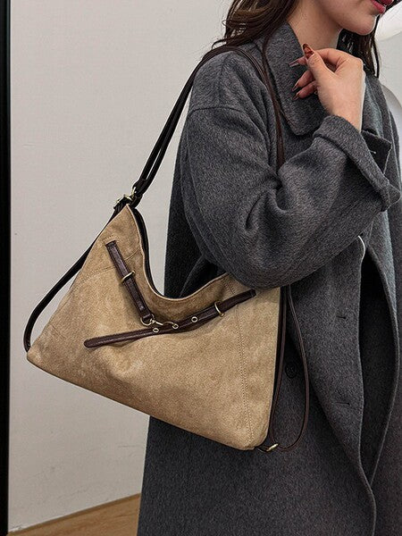 Vintage Slouchy Suede Hobo Bag | Soft Large Capacity Shoulder Tote