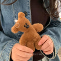 Classic Bean Plush Teddy Bear Charm & Keychain – Fluffy Bag Pendant
