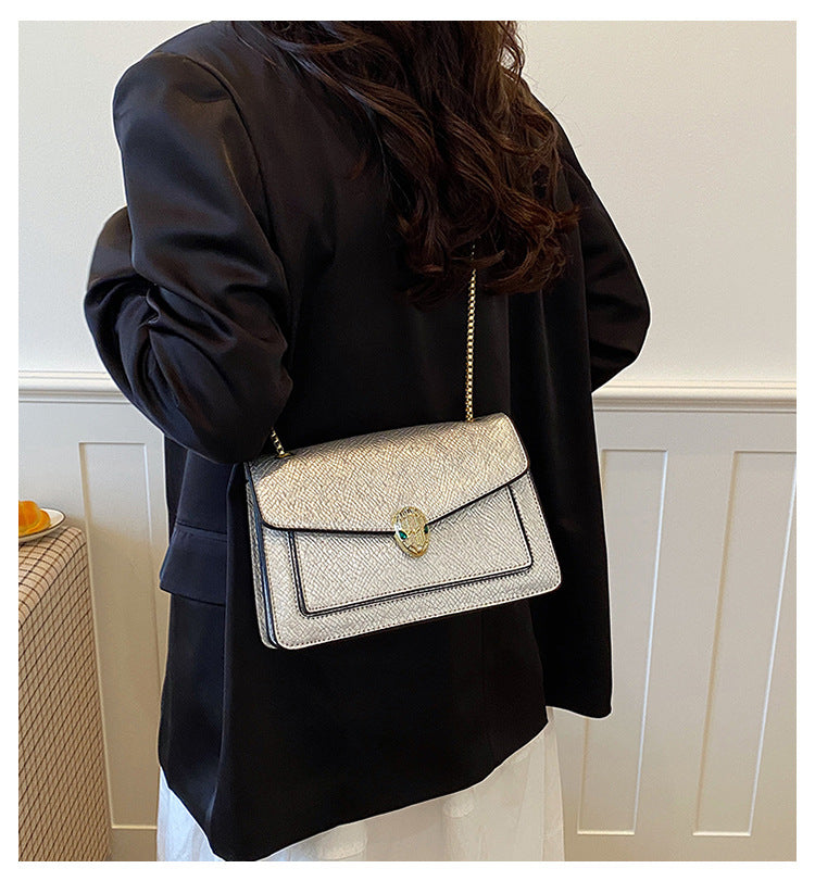 Luxury Serpenti Snake-Head Leather Flap Chain Bag