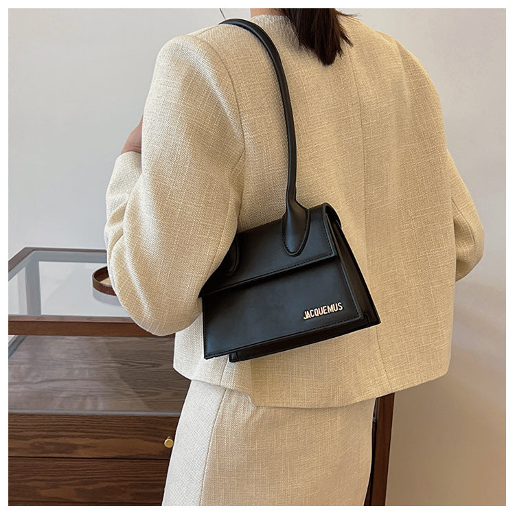 Architectural Top-Handle Flap Bag
