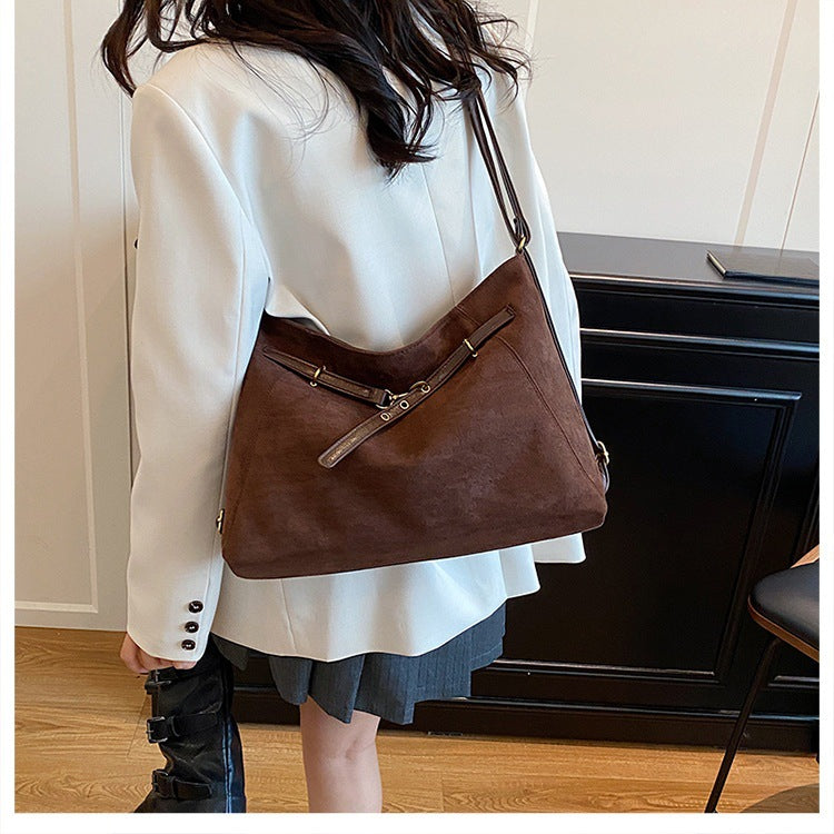 Vintage Slouchy Suede Hobo Bag | Soft Large Capacity Shoulder Tote