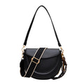 Curved Saddle Crossbody Bag with Dual Interchangeable Straps     ( Charm included )