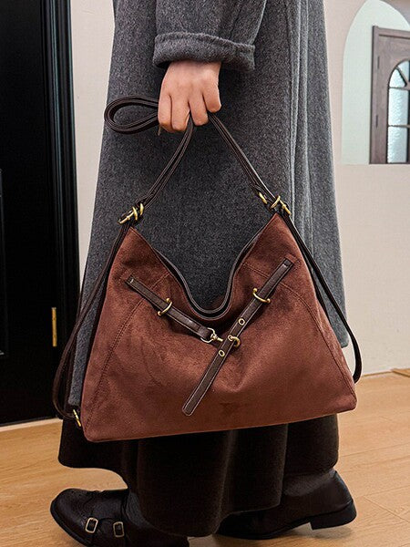 Vintage Slouchy Suede Hobo Bag | Soft Large Capacity Shoulder Tote