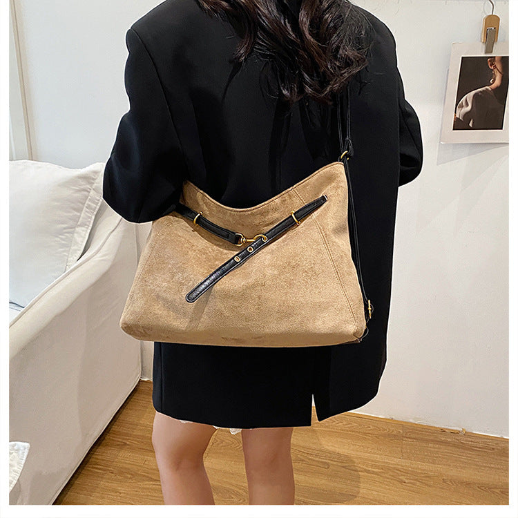 Vintage Slouchy Suede Hobo Bag | Soft Large Capacity Shoulder Tote