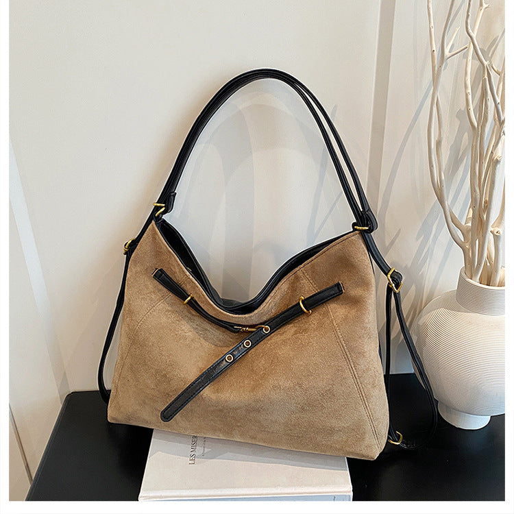 Vintage Slouchy Suede Hobo Bag | Soft Large Capacity Shoulder Tote