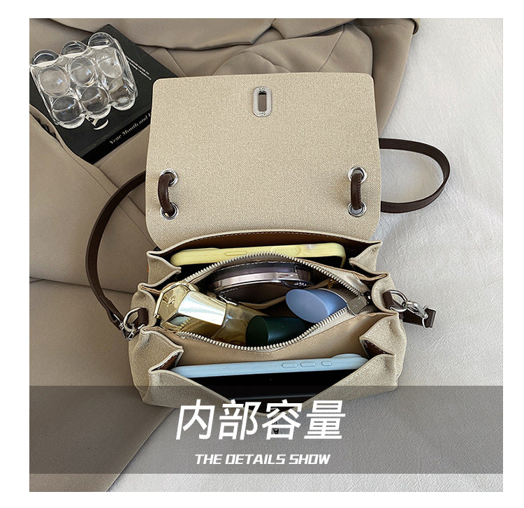 Structured Top-Handle Crossbody Bag with Pearl & Wood Beaded Charm