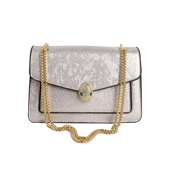 Luxury Serpenti Snake-Head Leather Flap Chain Bag