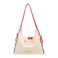 Hello Kitty Canvas Hobo Bag | Contrast Red Strap Casual Crossbody