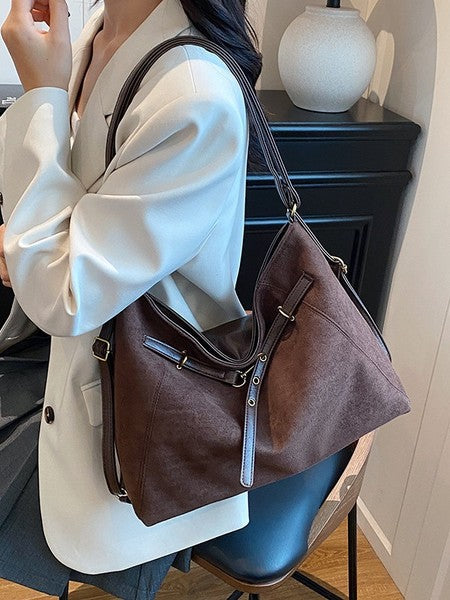 Vintage Slouchy Suede Hobo Bag | Soft Large Capacity Shoulder Tote