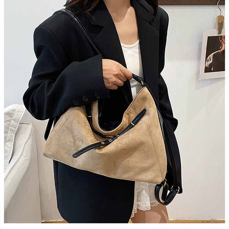 Vintage Slouchy Suede Hobo Bag | Soft Large Capacity Shoulder Tote