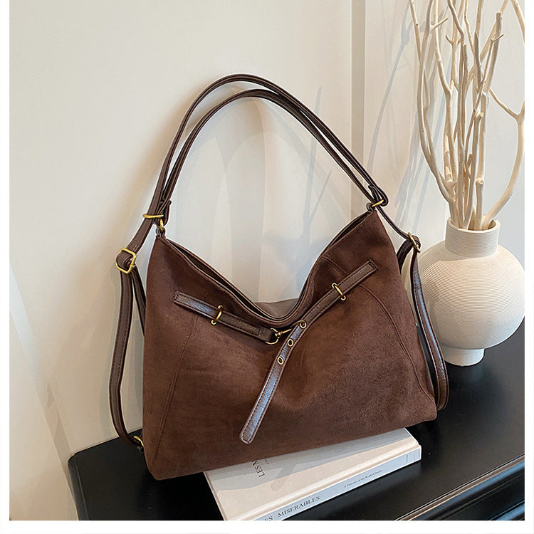 Vintage Slouchy Suede Hobo Bag | Soft Large Capacity Shoulder Tote