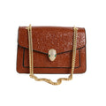 Luxury Serpenti Snake-Head Leather Flap Chain Bag