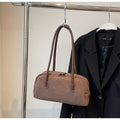 Retro Barrel Suede Shoulder Bag