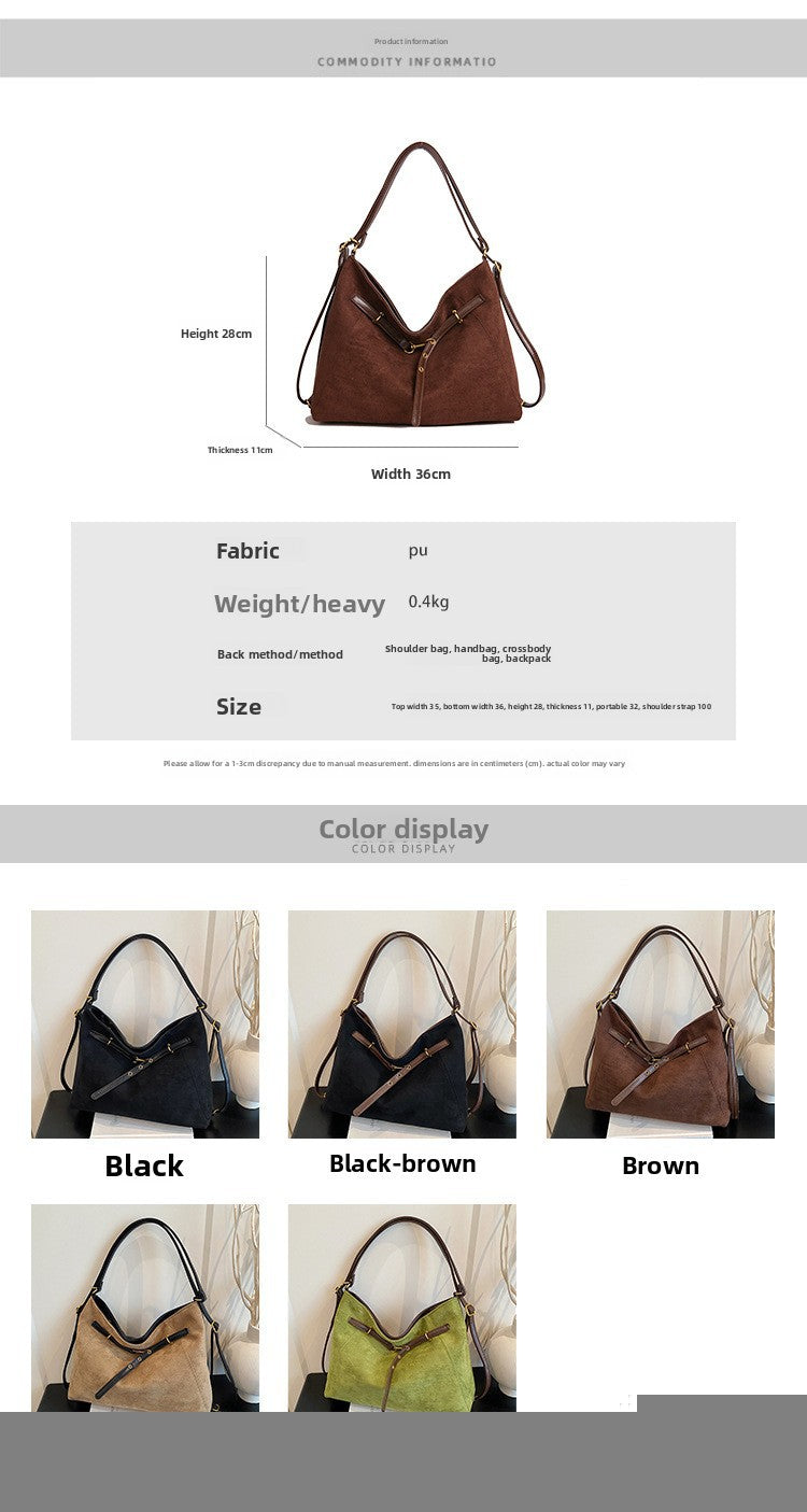 Vintage Slouchy Suede Hobo Bag | Soft Large Capacity Shoulder Tote