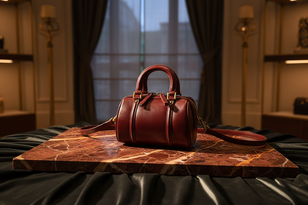 Classic Mini Boston Bag with Dual Top Handles & Adjustable Strap